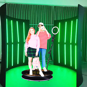Son 100Cm cam 360 fotoğraf kabini Rgb 360 derece Led aydınlatma arka kişiselleştirilmiş 360 otomatik fotoğraf kabini sonsuz Gl - Product Image 4