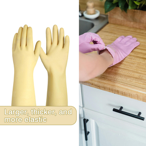 Gants en <span class=keywords><strong>Latex</strong></span> à manchette droite <span class=keywords><strong>13</strong></span> pouces de <span class=keywords><strong>long</strong></span> ménage nettoyage diamant poignée anti-dérapant pour cuisine vaisselle - Product Image 5