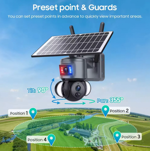 4G Sim kart R & B Alarm çift görünüm çift bağlantı güneş enerjili pil PTZ kamera güvenlik CCTV kablosuz PIR ağ kamerası - Product Image 6