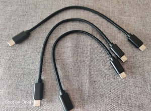 Premium Portable Nylon Braided Short <strong>20CM</strong> 0.2M <strong>USB</strong> Type C to <strong>USB</strong> Type C PD 3A 60W Fast Charging Cable