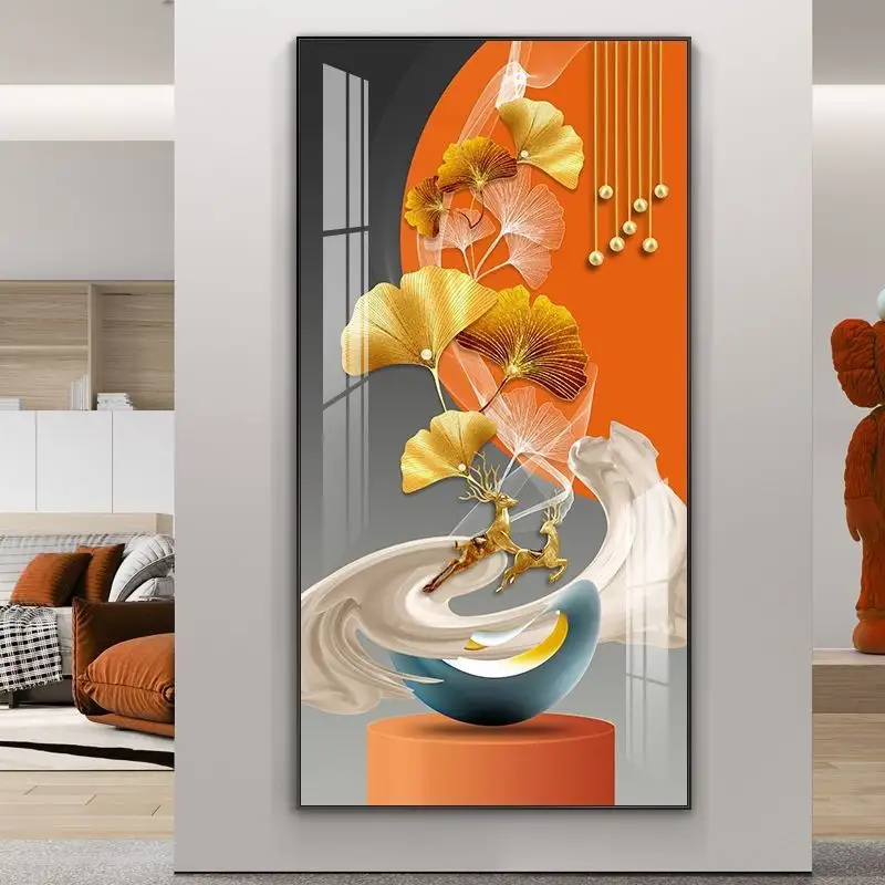 Pittura animale di lusso arte astratta pittura murale decorativa casa soggiorno decorazione LED pittura porcellana di cristallo