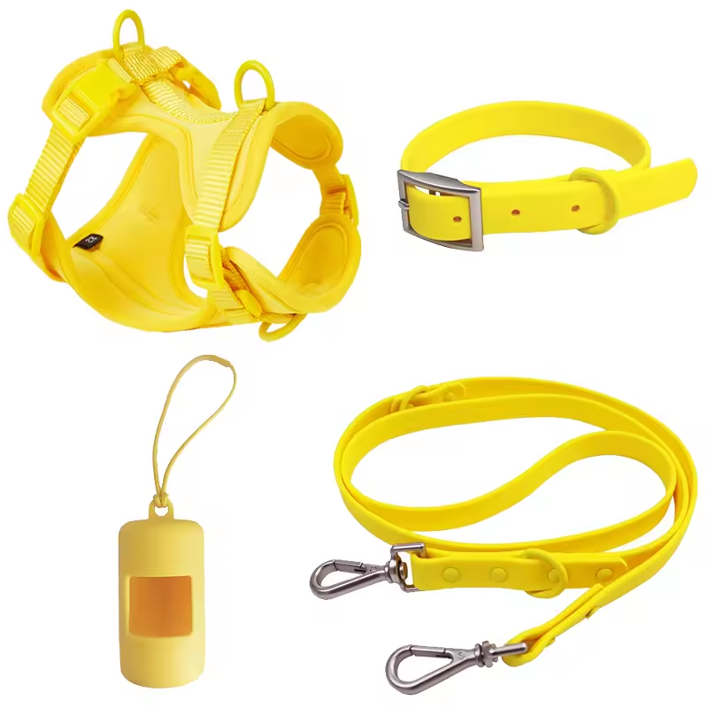 Yellow Pet Harness 4-piece set