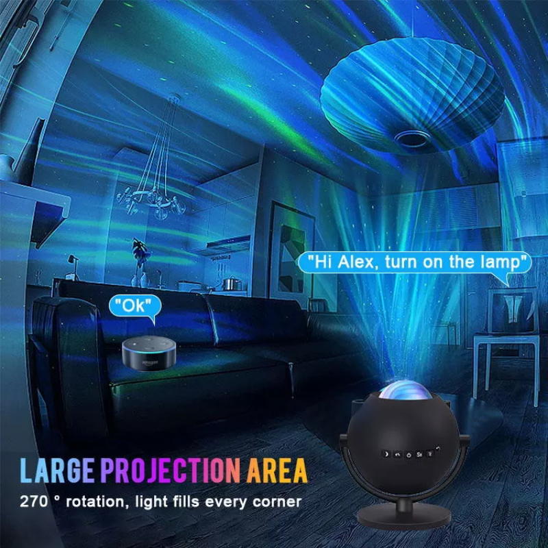 RSH Tuya Wifi Ble LED Desktop Moon Star Projector Lamp Bedroom Baby Kids Night Light Music Player Starry Sky Projector Light