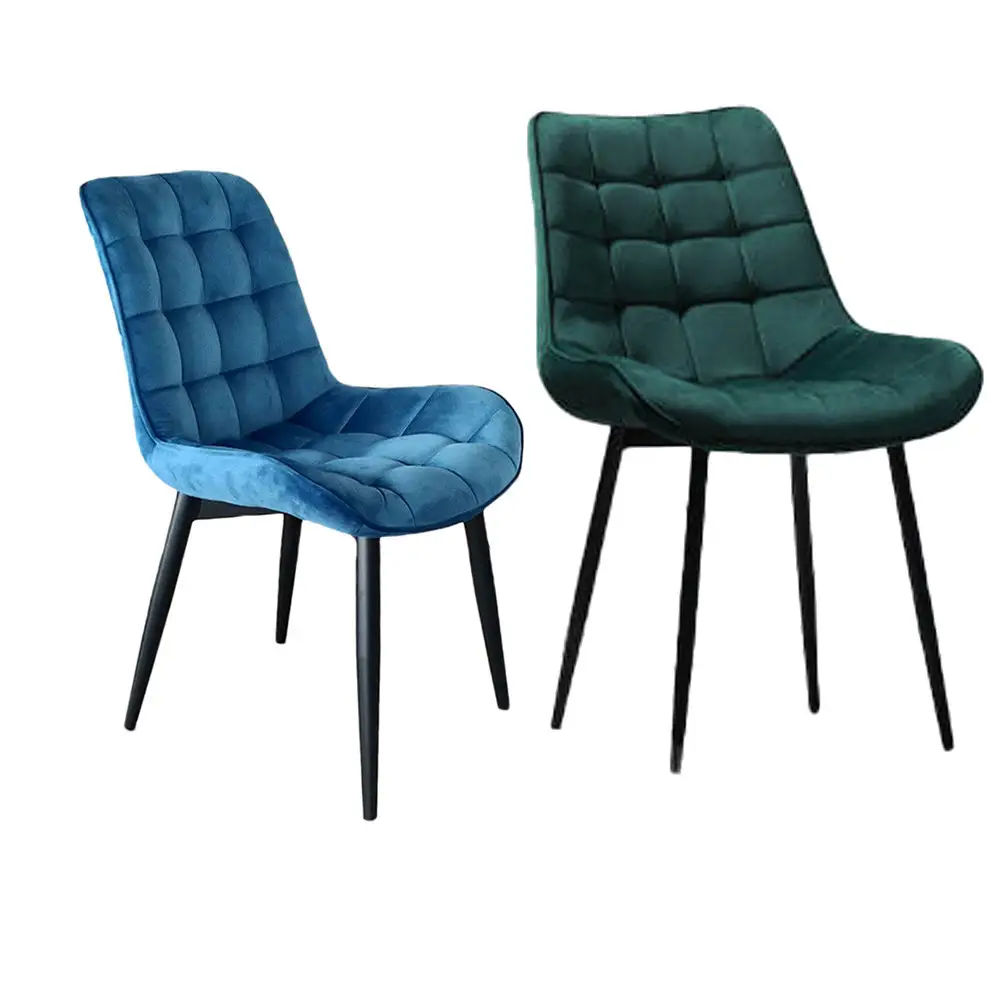 Muebles de sala de estar personalizados, sillas de comedor de salón de ocio, silla de comedor de lujo, silla de comedor de terciopelo de tela tapizada