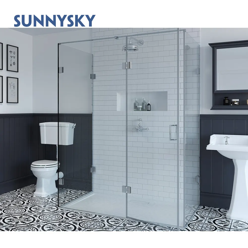 Высококачественный паровой Размер 4by4 Sunnysky для душа и ванны, закрытое закаленное стекло, квадратная стеклянная душевая кабина