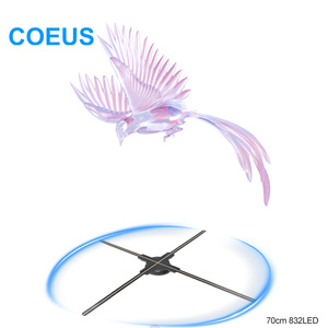 COEUS 70cm yüksek çözünürlüklü 832LED Video projektör ışık 3D LED Fan reklam makinesi için uzaktan ile ekran - Product Image 1