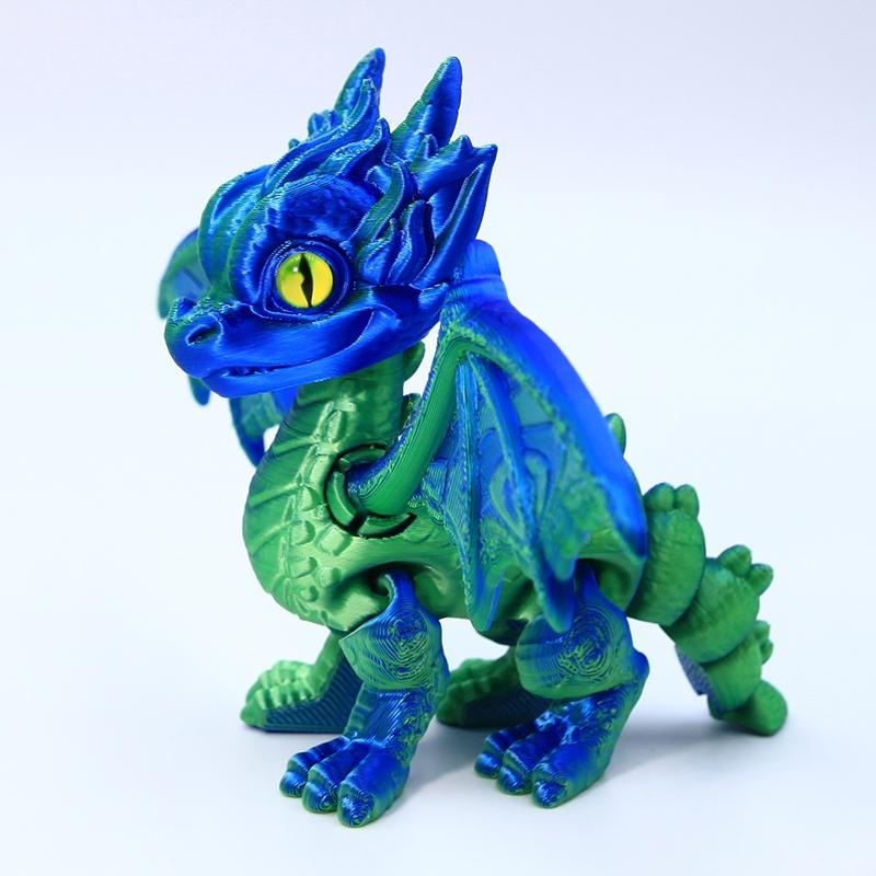 Dragon diable bleu vert 12 cm