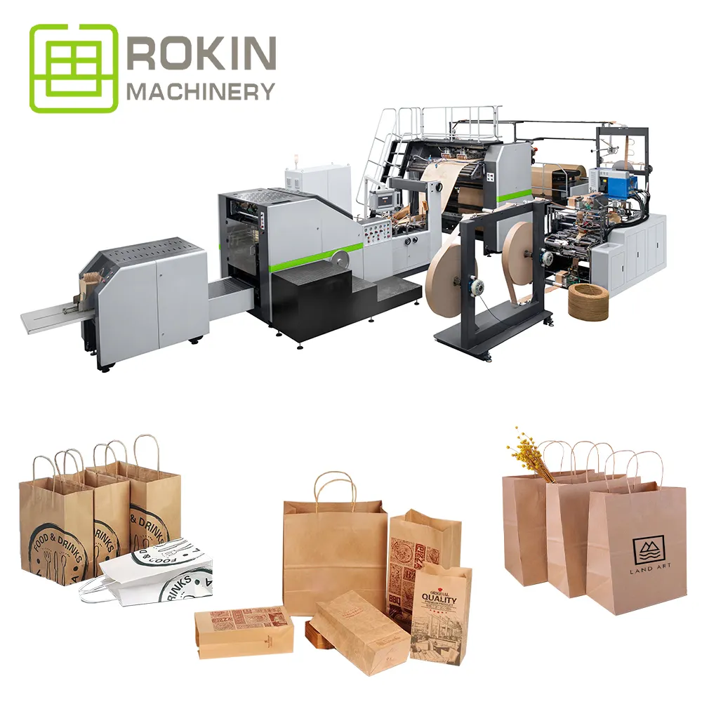 ROKIN BRAND Alta Qualidade Kraft Handbag Making Machine com Certificação CE Referência Preço FOB