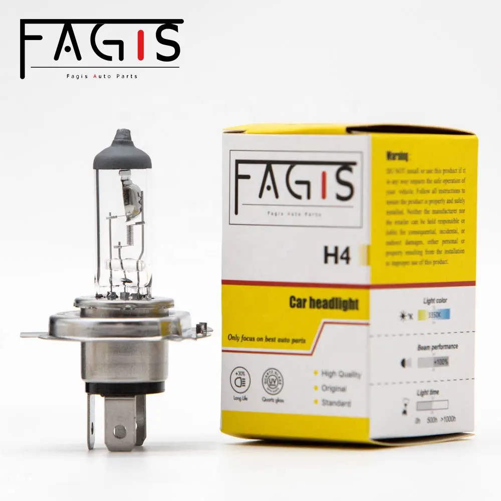 Fagis H4 p43t 12V 100/90W claro blanco cuarzo lámpara de coche faro bombilla halógena automática