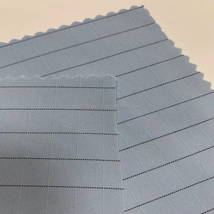 Laboratuvar önlüğü Lint ücretsiz temiz oda iletken ESD güvenli anti-statik ekose Polyester karbon Fiber Taslon kumaş koruma Suit - Product Image 5