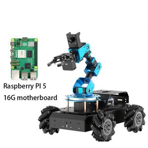 Robot Raspberry Pi 5 De 8GB con ruedas Mecanum Sistema de visión Python ROS para automatización industrial y educativa