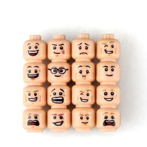 Cabeza con expresiones faciales Mini figuras de acción mezclan diferentes diseños de bloques de construcción personalizados para Minifigs - Product Image 1