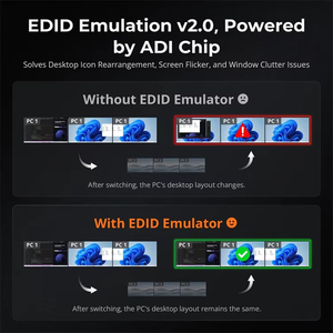 TESmart显示端口 + HDMI KVM交换机3监视器2台电脑USB 3.0 HDMI 2.1和DP 1.4 8K 60Hz 2端口KVM切换器 - Product Image 4