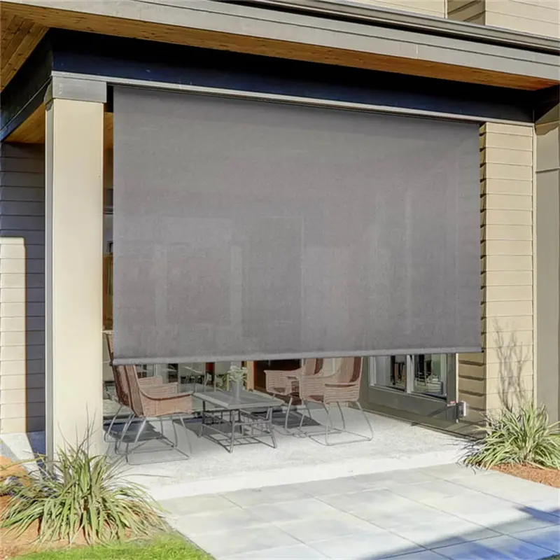 Ngoài trời con lăn mù Windproof tự động Zip màn hình thông minh Rèm cho patios Con lăn rèm ngoài trời bóng râm
