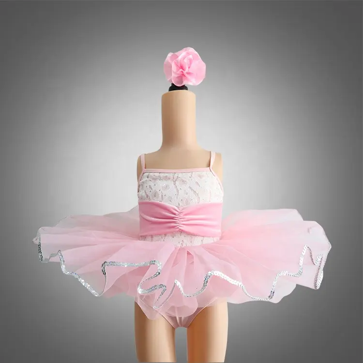 DL048 Классическая розовая Короткая юбка для девочек Одежда для латиноамериканских танцев Детские костюмы для танцев