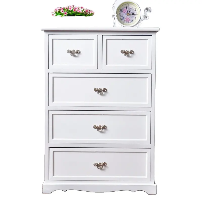 Vintage wood cabinet distressed furniture antique white chest of drawers