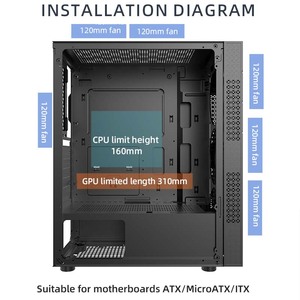 COOLMOON Cheap Desktop Business Office Gaming <strong>Computer</strong> <strong>case</strong> Wholesale ATX/MicroATX/ITX Cpu Cabinet Pc <strong>case</strong> With Panel Window - Product Image 6