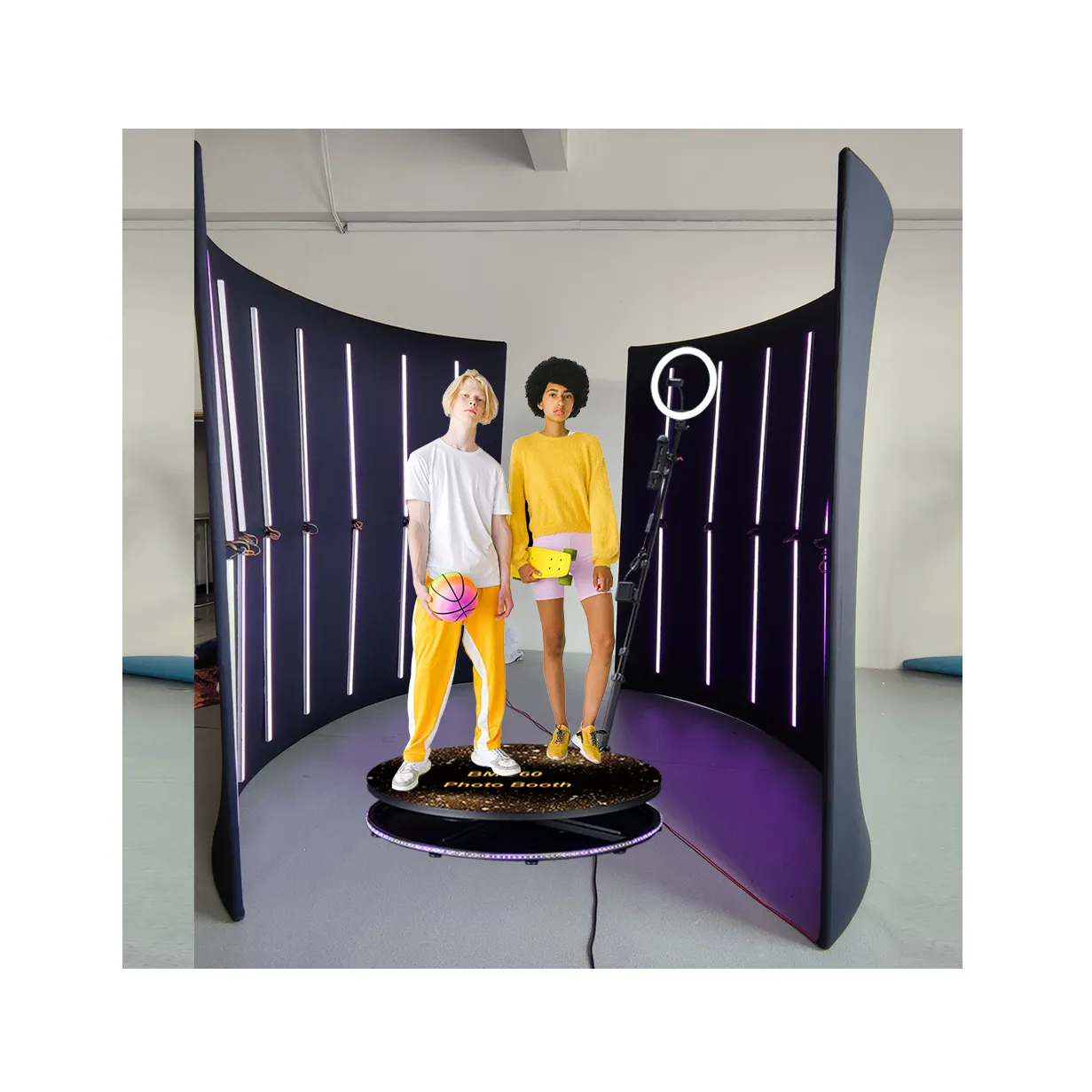 Fotomatón Caja Material Fotomatón Papel de impresión Mini fotomatón 360 grados para fiestas de boda