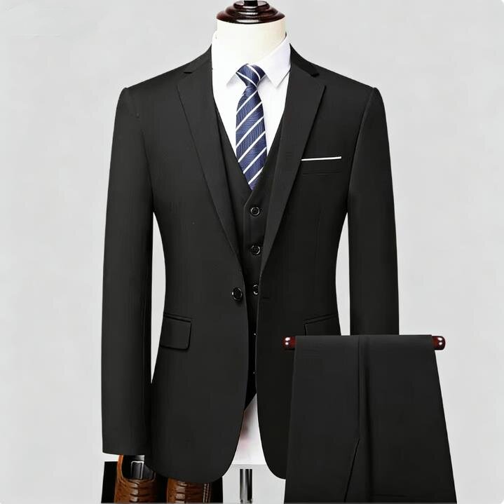 Pantalon de robe gilet noir à un bouton