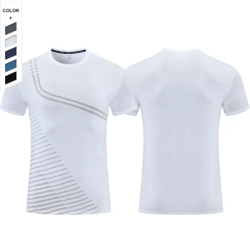 Wholesale Sports T-shirts Mens Running Tops Fitness GYM Wear Quick Drying Training Clothes