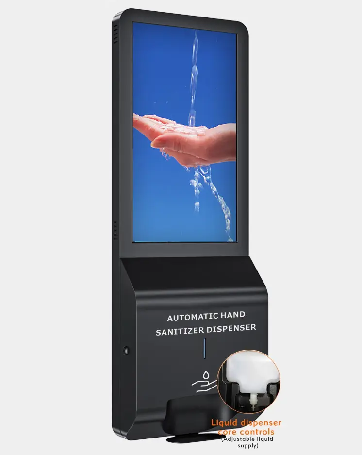 את בנק של אוטומטי אלכוהול קצף יד Sanitizer Dispenser דיגיטלי מסך Wifi אנדרואיד שילוט דיגיטלי פרסום מכונה TFT