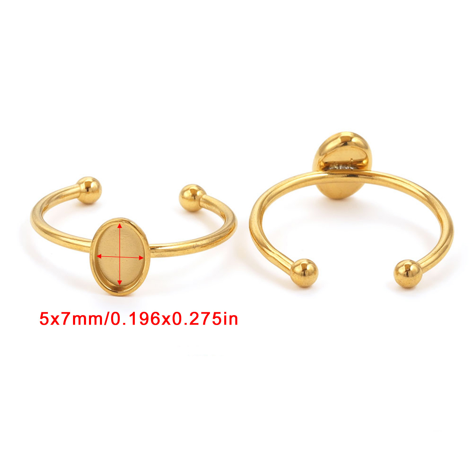 Gold-Oval5 * 7mm