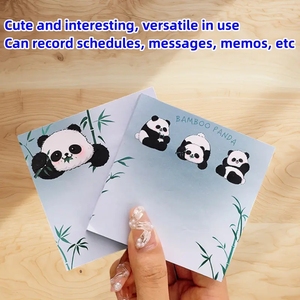 Simpatici blocchi per appunti quadrati Panda per studenti delle scuole elementari medie cancelleria essenziale per il ritorno a scuola per la scrittura di messaggi di studio - Product Image 4