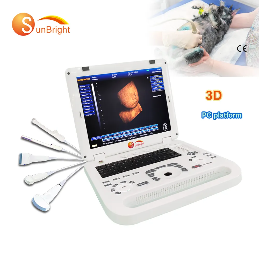 Gravidez animal Ultrasound Scan Machine Portátil LED Ultrasonic Image Veterinária Ultrasound Scanner