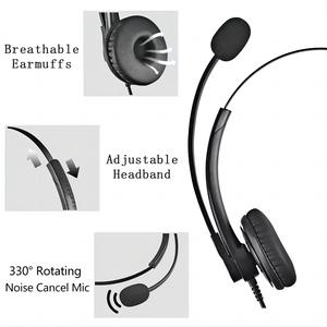 Auriculares con cable y cancelación de ruido para ordenador y PC, audífonos de un solo oído con conector USB y micrófono para centro de llamadas - Product Image 2