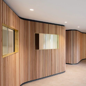 Âm thanh cách ly Bảng điều khiển âm thanh gỗ Veneer mật độ cao MDF slat sợi polyester tấm Tường âm thanh' - Product Image 4