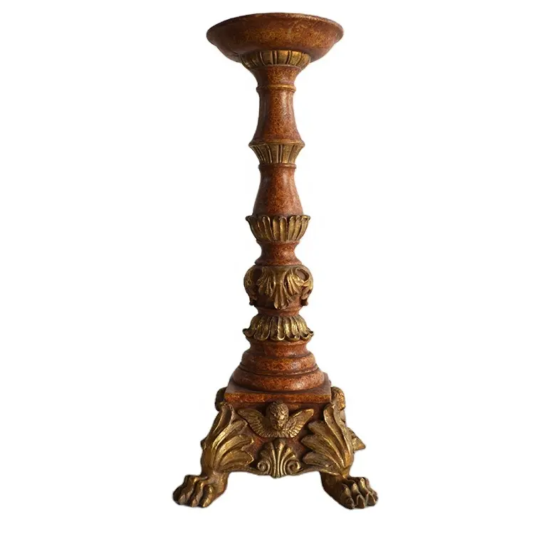 Della resina di angelo oro candle stick holder in marmo di colore