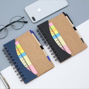 Werbeartikel personalisiertes individuelles Logo Kraftpapier-Abdeckung tägliche Aufgabe Spiral-Notizbuch Memo klebe-Notizblock mit Stift - Product Image 2