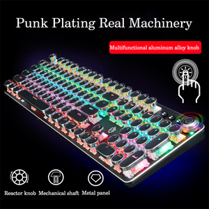 Teclado mecánico de llave incandescente, perilla Punk Vintage, eje verde, teclado Macro con cable para juegos de ordenador - Product Image 3