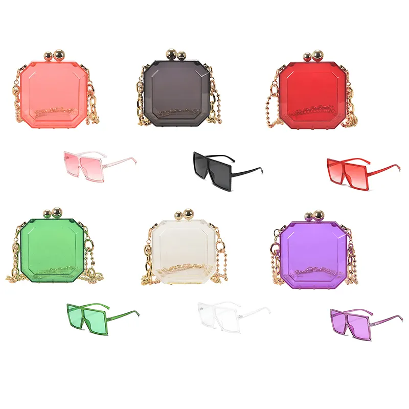 Mini sacs en gelée pour femmes, sacs à la mode pour femmes, sacs à main pour dames, ensemble de sacs à main, lunettes de soleil assorties, collection 2020
