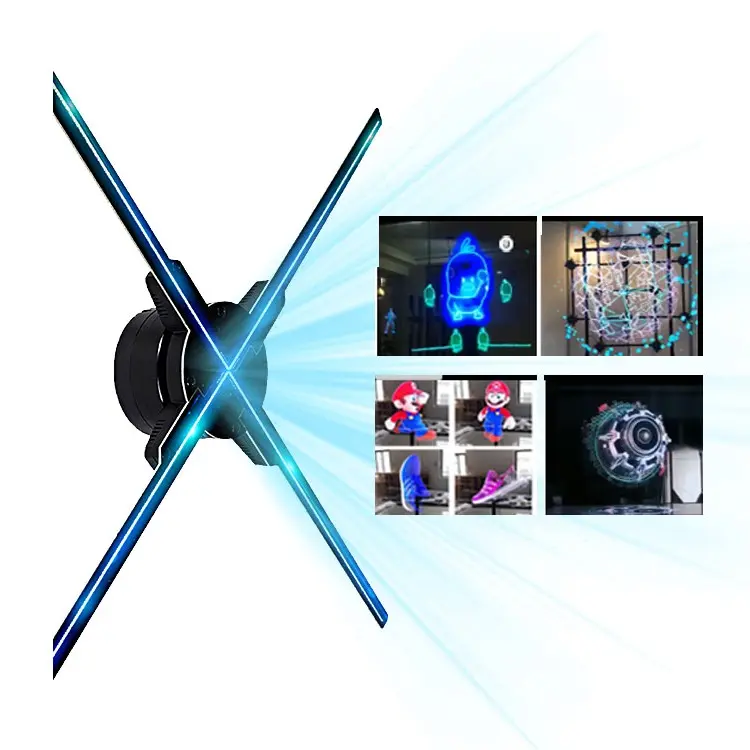 Proyector de proyección holográfica 3d, proyector de pantalla holográfica de 4 lados a la venta