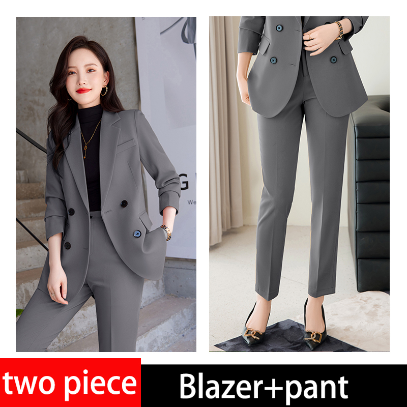Blazer gris + Pantalones