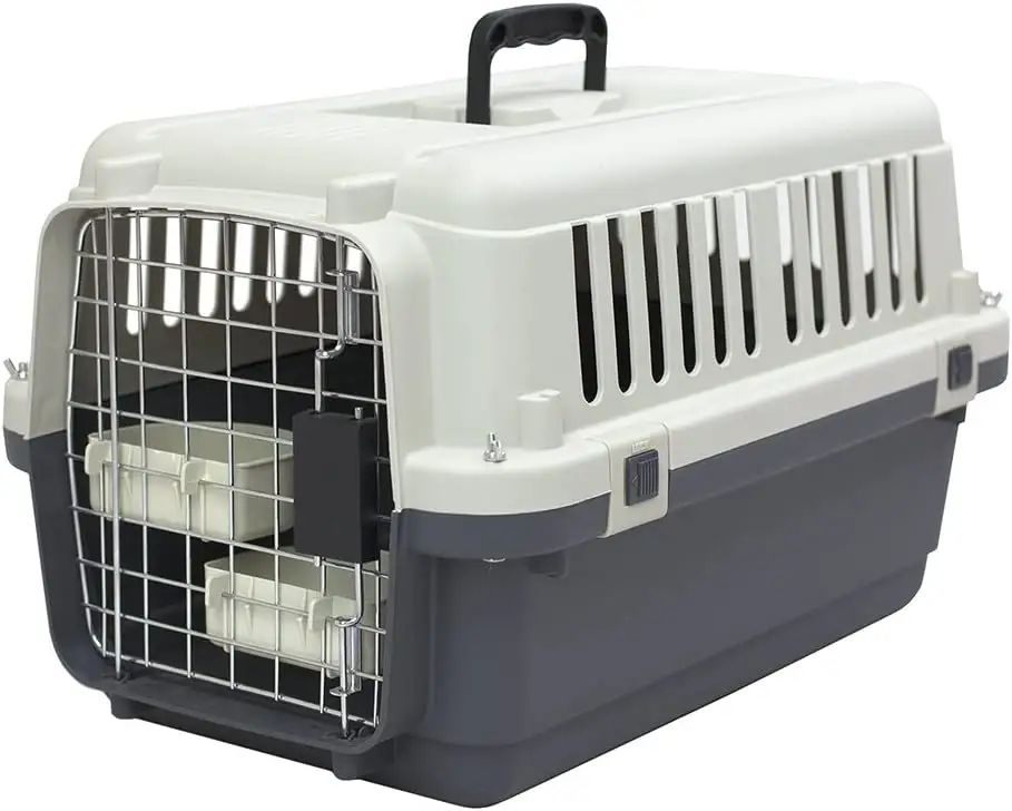 Livraison rapide compagnie aérienne approuvée Portable en plastique grand chenil de voyage aérien sur roues Pet chien chat transporteur caisse Cage à vendre