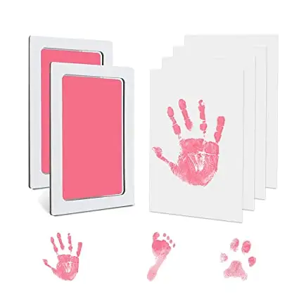 Kit di cornici per foto con pad senza inchiostro per impronte di mani e impronte di mani e impronte di mani per neonati