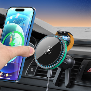 15W yükseltilmiş 2-in-1 kablosuz hızlı araba şarjı manyetik akıllı saat cep telefonu araba için tutucu  hava delikleri