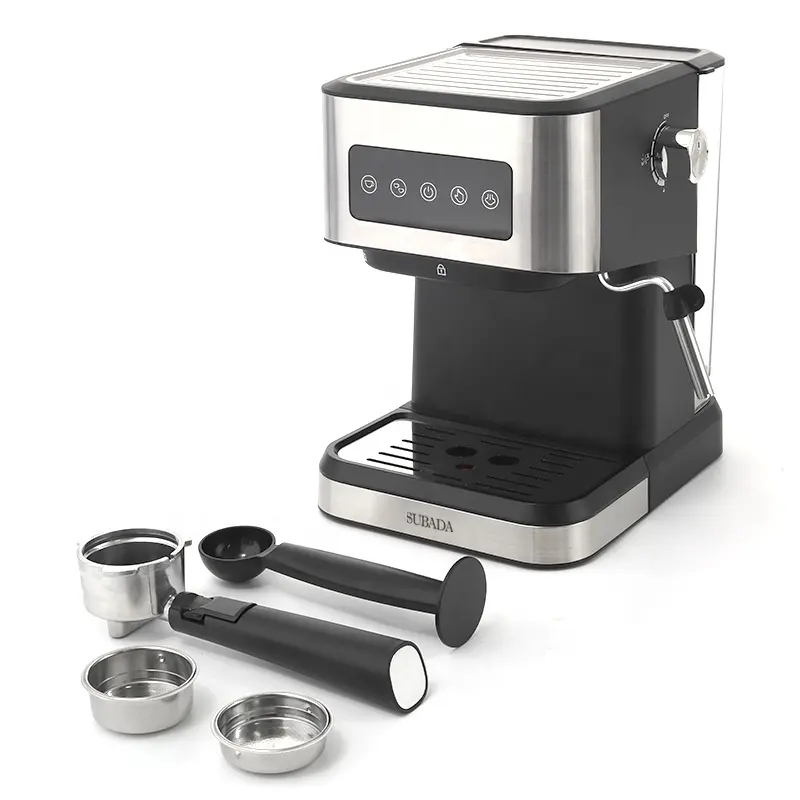 Espresso kahve makinesi ev veya ofis kullanımı ile profesyonel süt köpürtücü 20bar paslanmaz çelik stovetop kahve makinesi