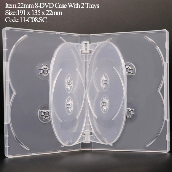 C08:22mm Boîtier 8 DVD Transparent
