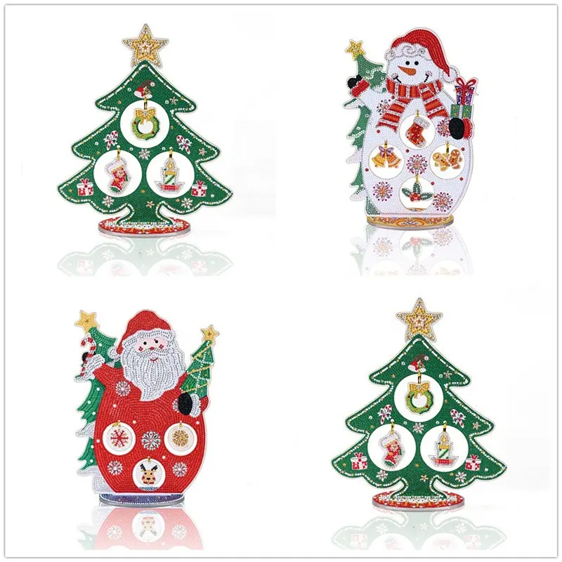 Ls 5d Diy Crystal Diamant Painting Kerstboom Ornament Lichtgevende Acryl Tafelblad Kerst Decoratief Ornament Home Decor