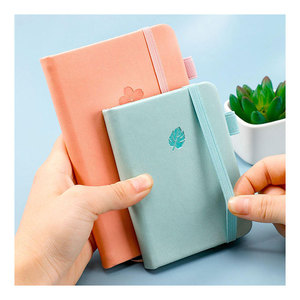 LABON-Bloc de notas portátil de cuero Pu, personalizado, A5, A6, para reunión de trabajo, cuaderno con bucle de bolígrafo y banda elástica - Product Image 1