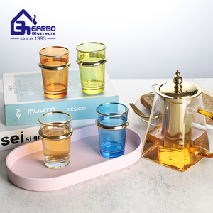 130ml Arabic Style Morocco Style Glass Tea <strong>Cup</strong> with Gold Decal Design Water Drinking Tea Glass Tumbler <strong>Coffer</strong> <strong>Cup</strong> Bamboo <strong>Cup</strong>