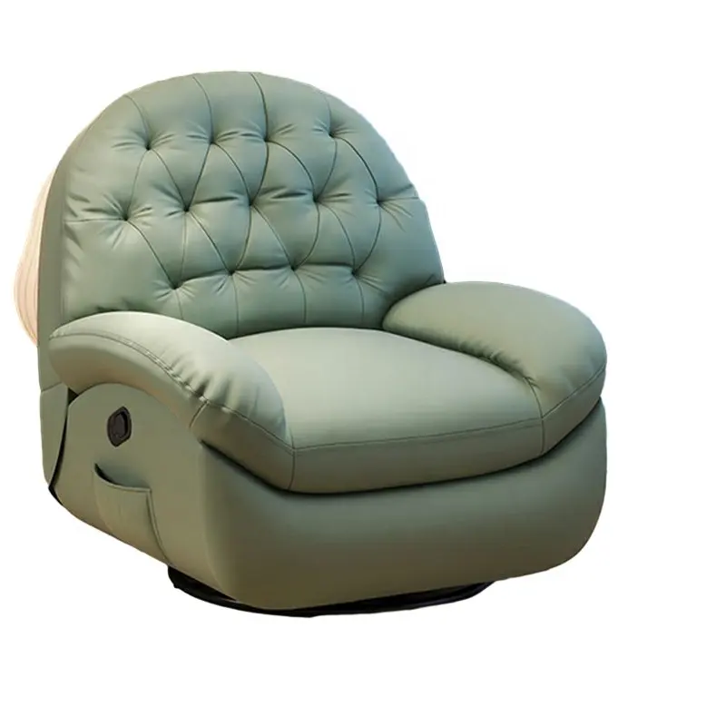 Geeksofa sala de estar tela de microfibra o sillón giratorio de cuero tapizado moderno asiento reclinable sofá con soporte para teléfono