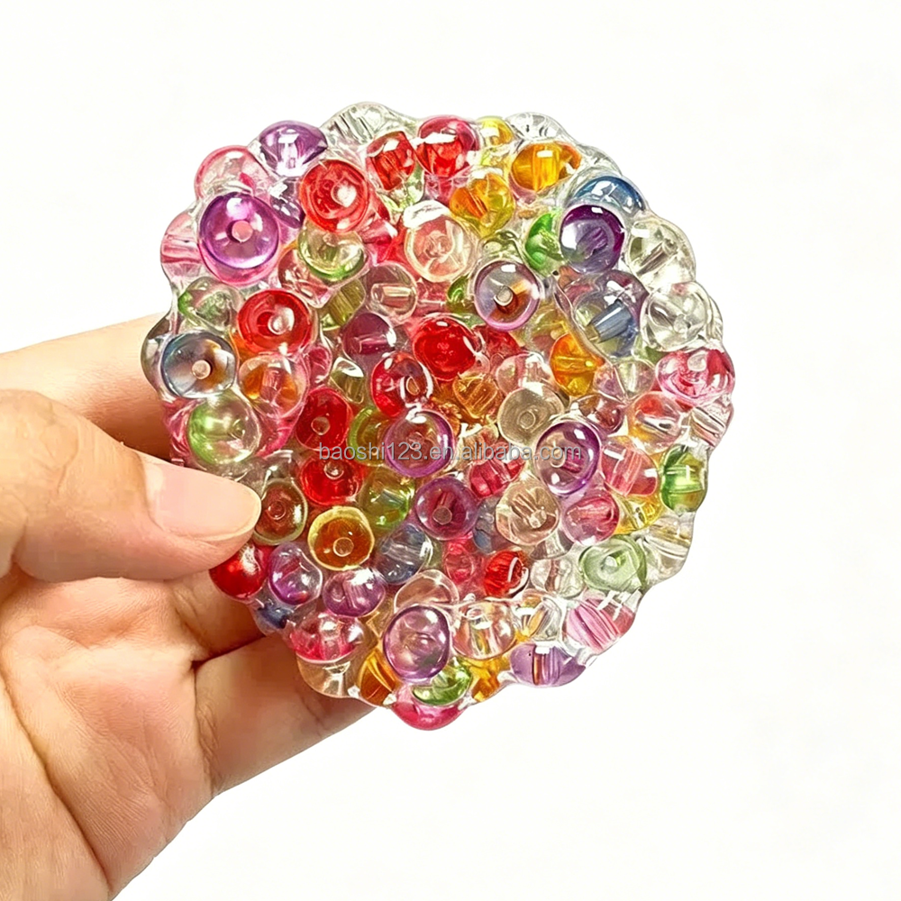 6cm Crinkle Bead Ball(Rainbow)