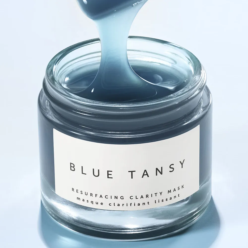 Blew Private Label all'ingrosso cura della pelle organica idratante sbiancante maschera per il viso blu Tansy ripara la maschera per dormire dell'acne della pelle