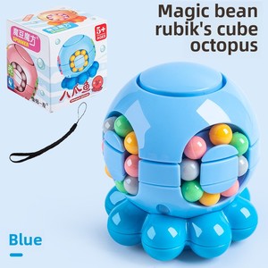 Penjualan terlaris 2-in-1 manik-manik geser gurita persegi berputar jari kacang ajaib anti-kecemasan mainan meja pendidikan - Product Image 6