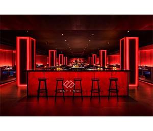 Batı tarzı restoran bar tasarımları katı yüzey işıklı led çubuk sayacı - Product Image 5
