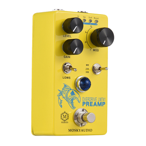 Moskyaudio แป้นเหยียบเอฟเฟกต์กีตาร์, เอฟเฟคกีต้าร์โอเวอร์ไดร์ฟเปิด/ปรีแอมป์สวิตช์โหมด4โหมดการควบคุมระดับ/เพิ่มระดับ - Product Image 1
